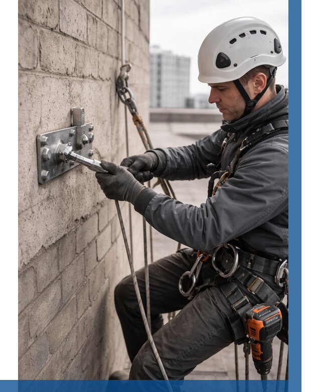 Установка анкерных точек в Балакове от 3562 р. | ВЫСОТНИК-Блк