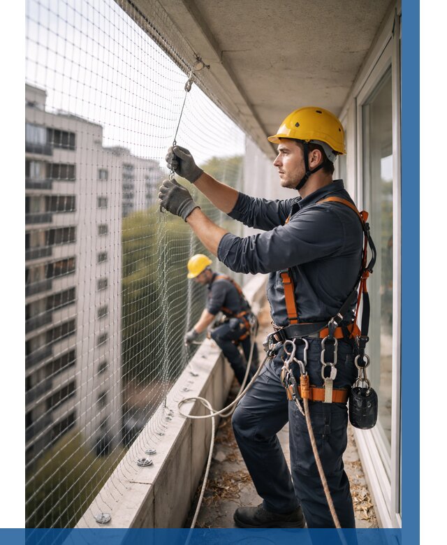 Монтаж сетки от птиц в Балакове от 4580 р. | ВЫСОТНИК-Блк